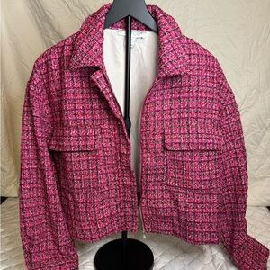 Rachel Zoe Fuchsia Tweed Blazer